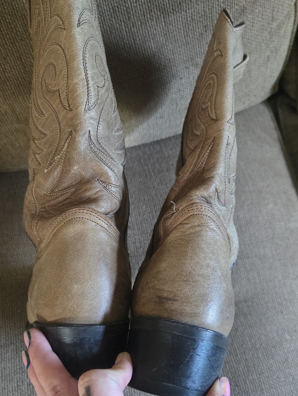 Vintage Heritage West Western Cowboy Boots Genuine Leather Mens Size 11D - Picture 3 of 8